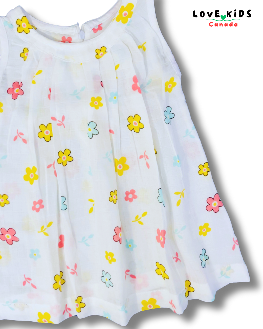 Dress with back zipper - Flowers