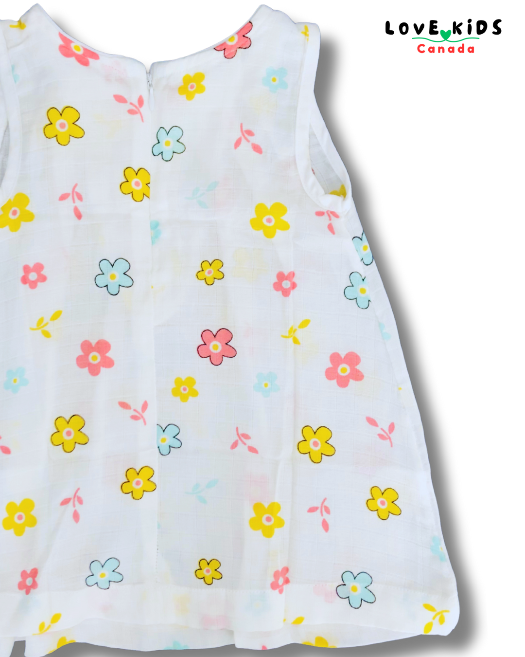 Dress with back zipper - Flowers