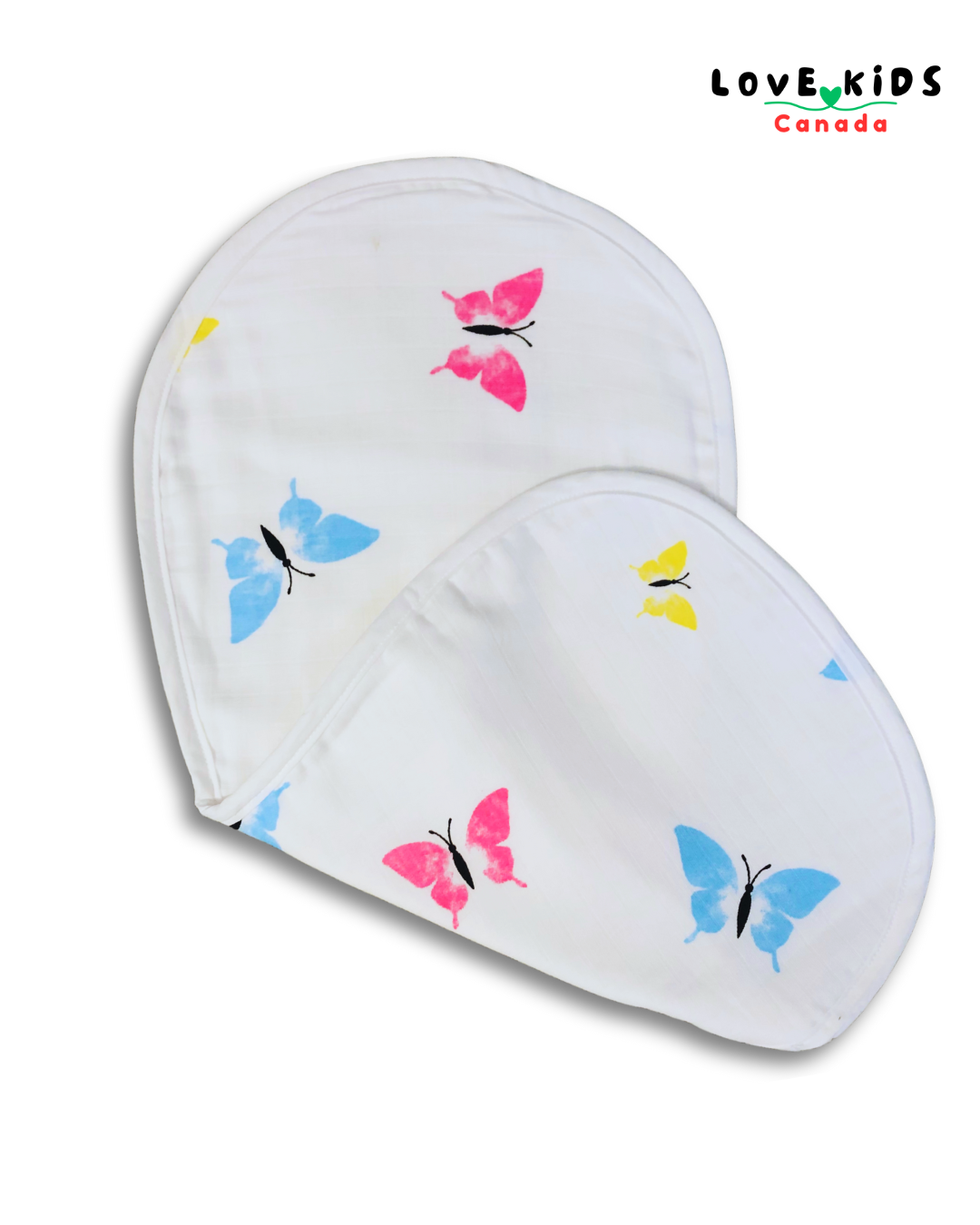 Layered Burp Pad - Pink Blue Butterflies