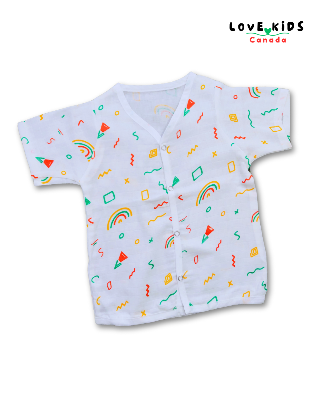 Half sleeve Co ord set - Rainbow