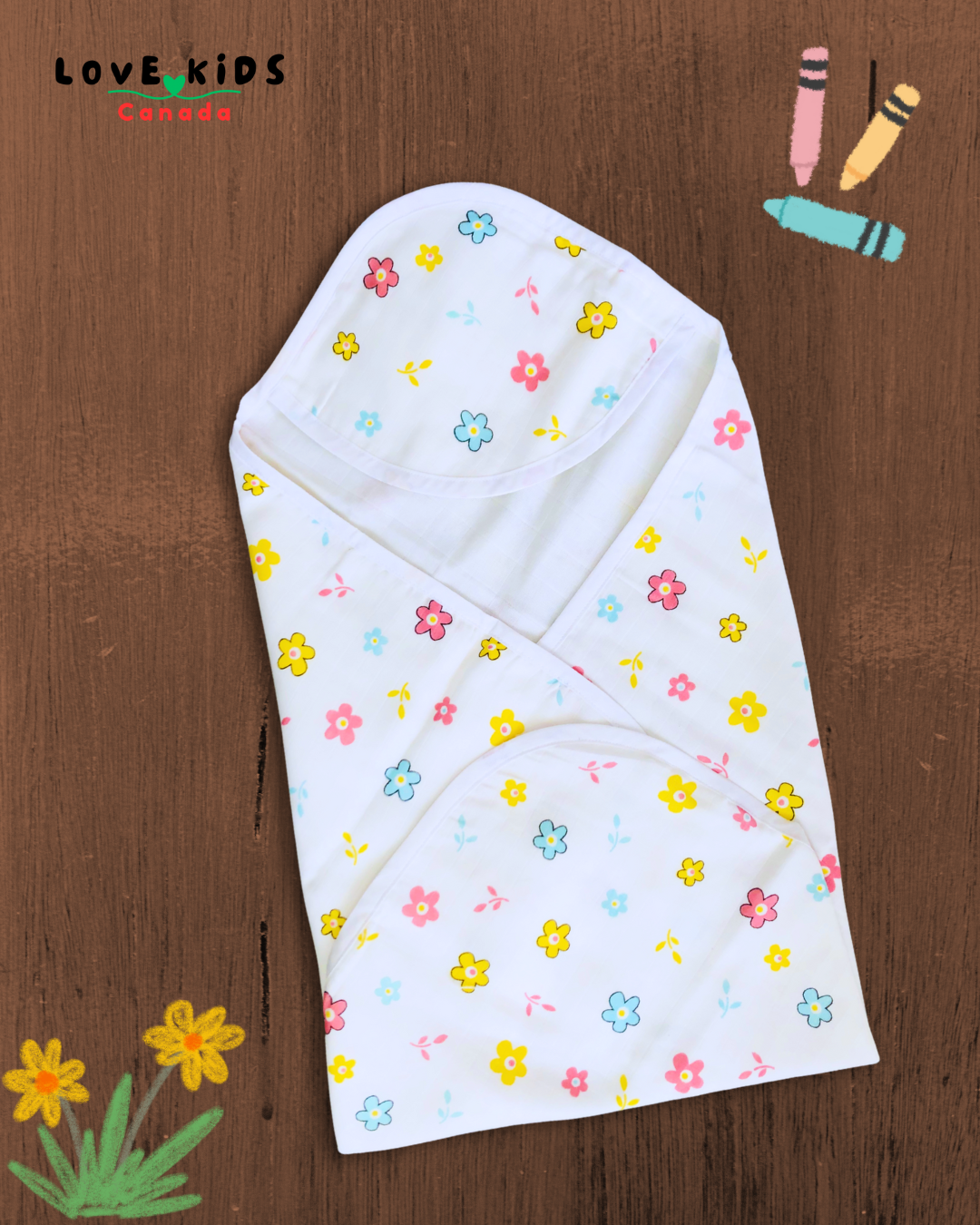 Muslin Swaddle Towel - Flowers