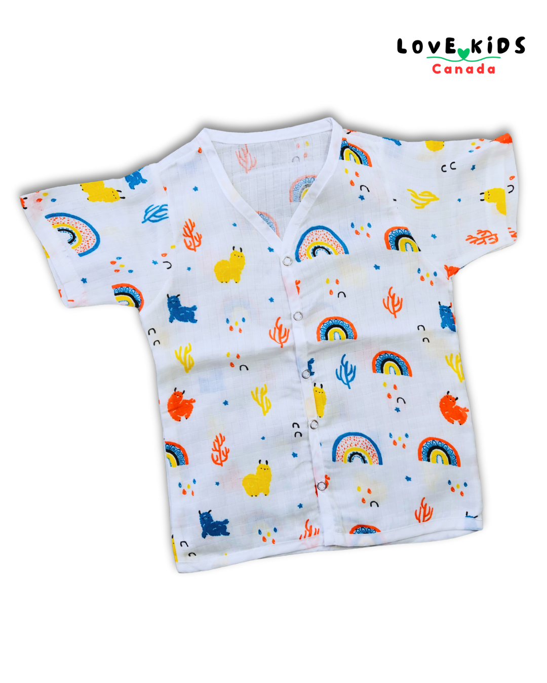 Half sleeve and Pant Co ord set - Alpaca & Rainbow