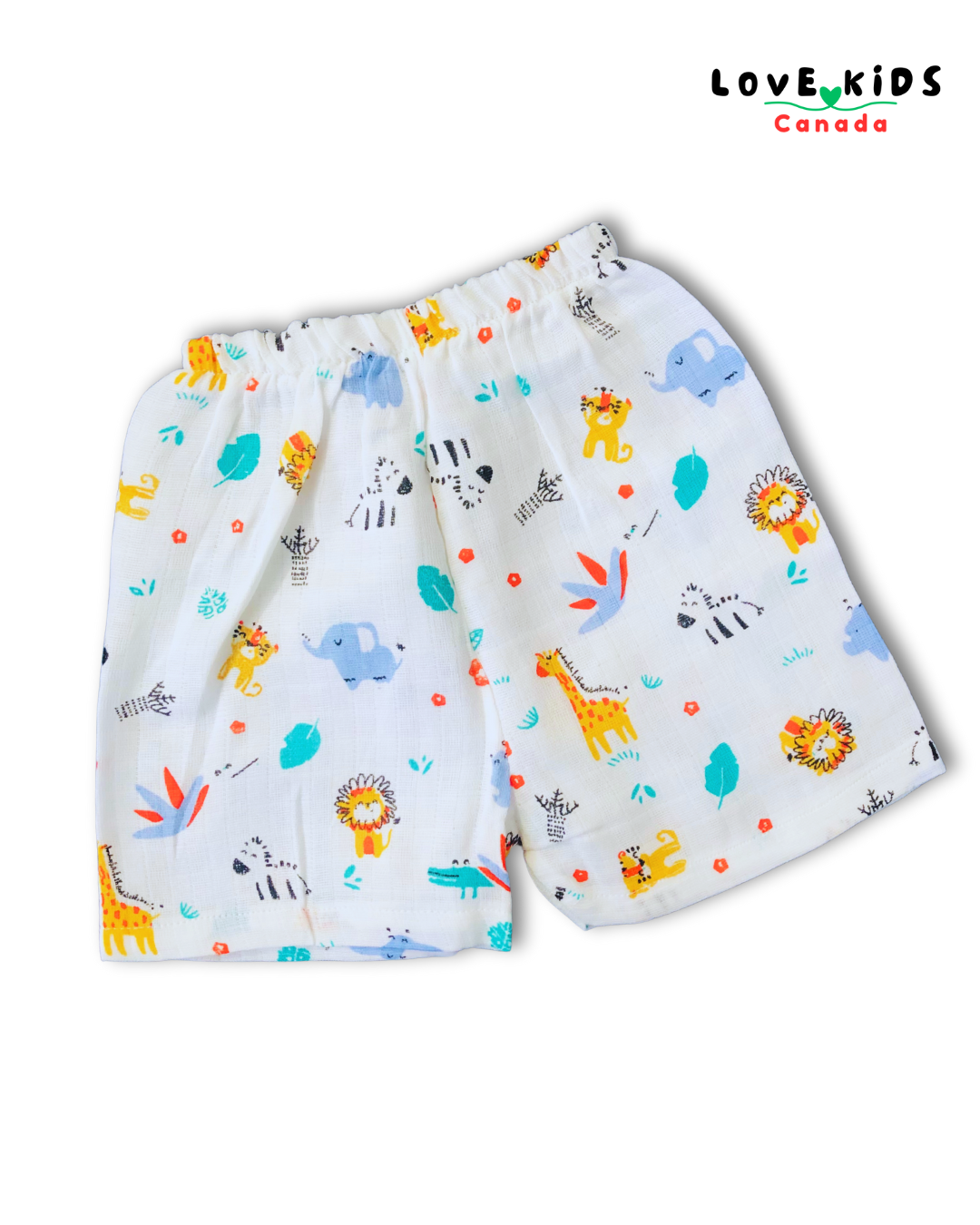 Half Sleeve & Shorts Co ord set - Lion & Giraffe
