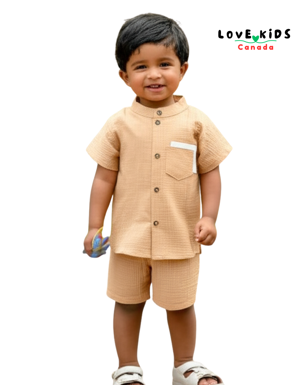 Half sleeve & Shorts Co Ord set - Beige