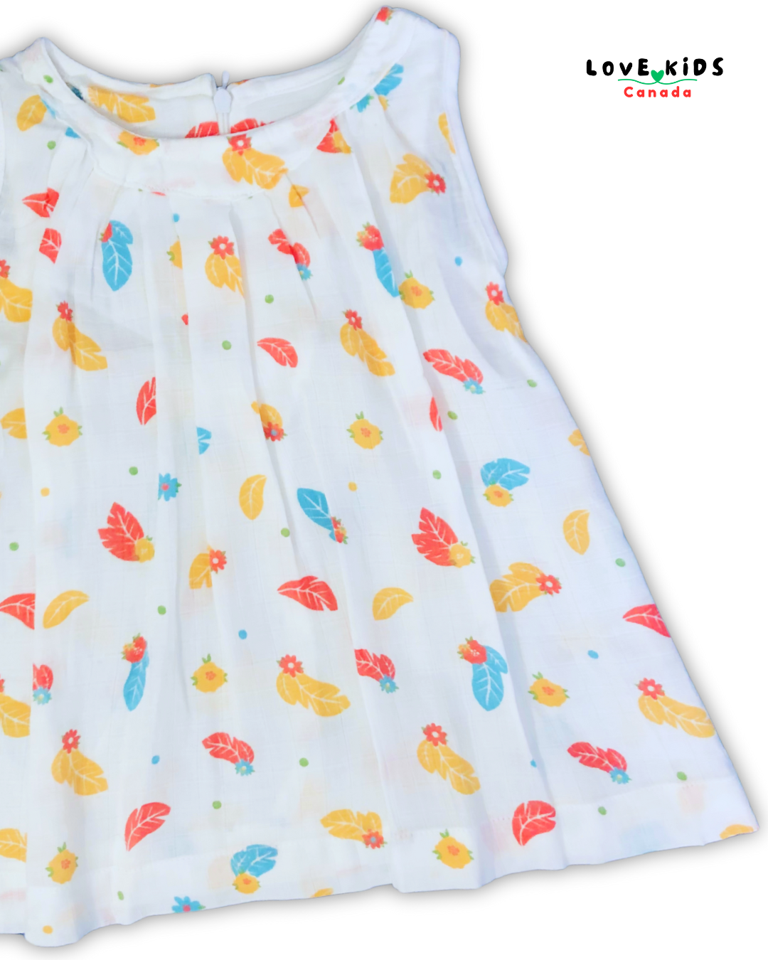 Dress with back zipper - Flower and Leaf