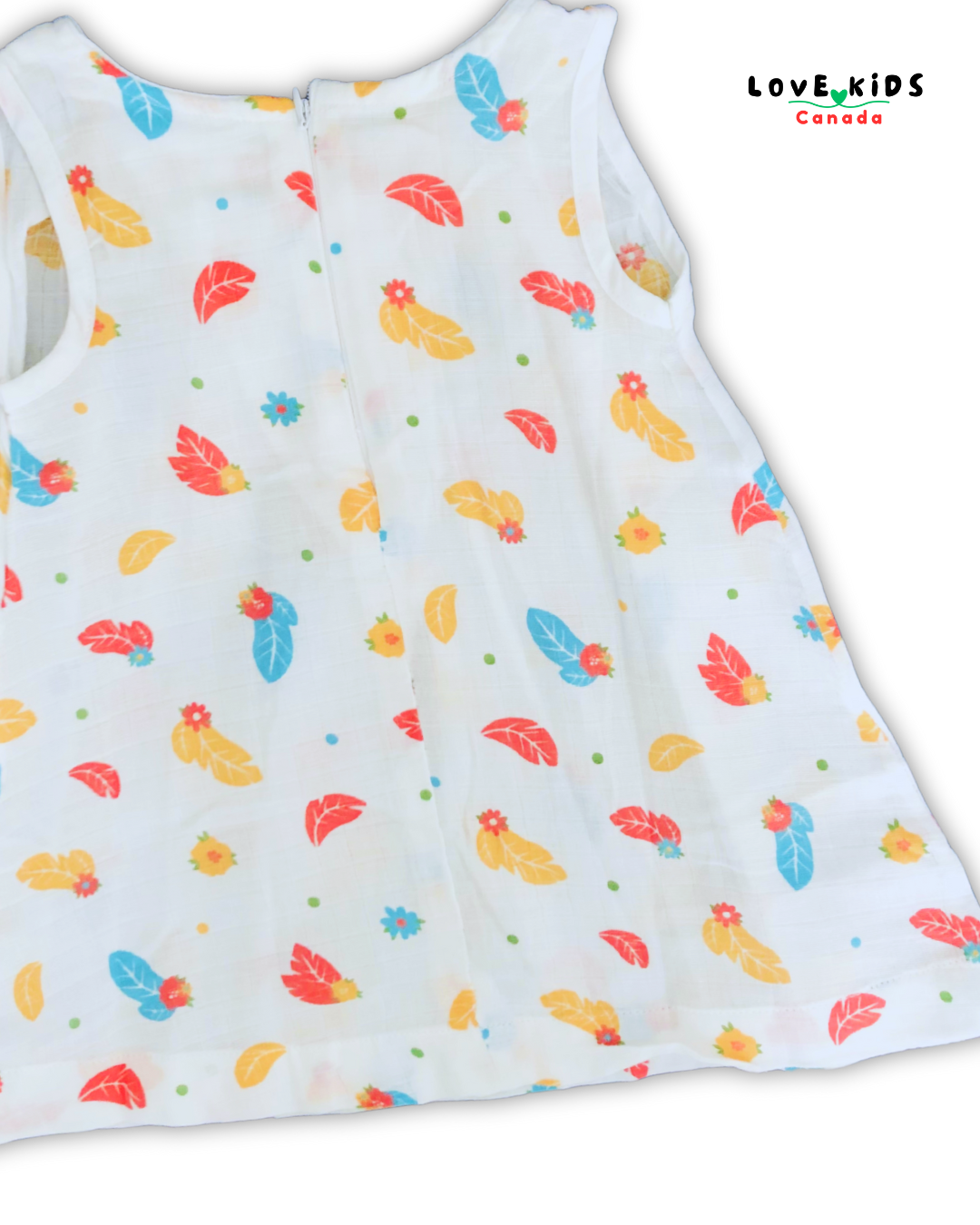 Dress with back zipper - Flower & Leaf