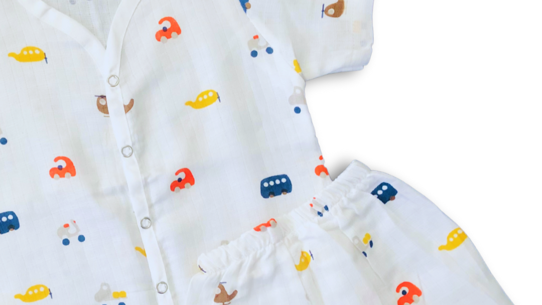 Half Sleeve and Shorts Co ord set - Car & Plane