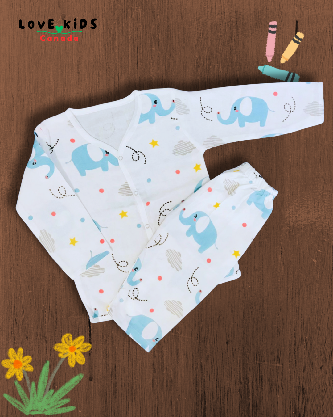 Full sleeve Co ord set - Elephant Splash