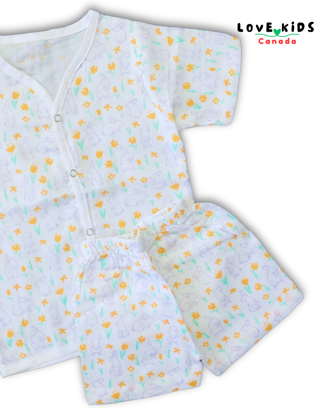 Half Sleeve & Shorts Co ord set - Rabbit Love