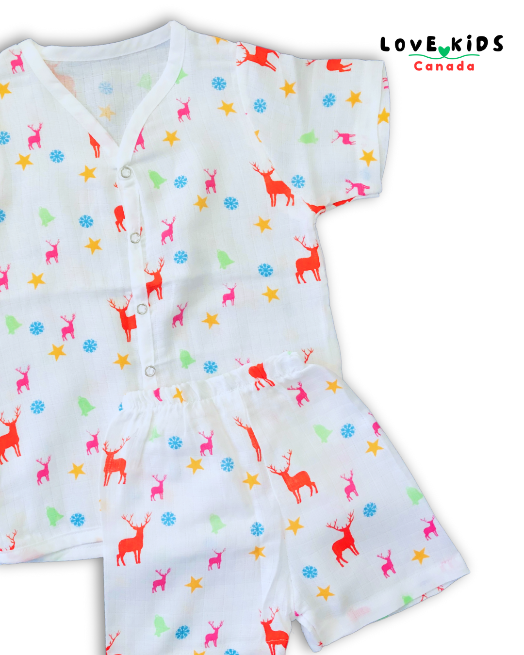 Half sleeve & Shorts Co ord set - Reindeer