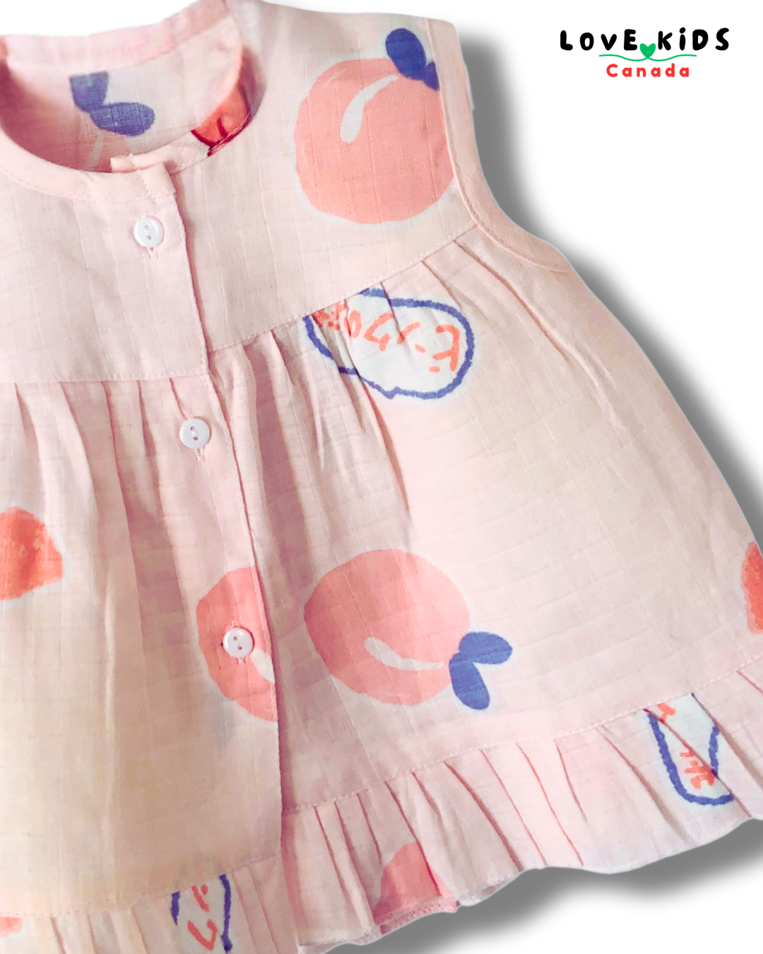 Peach Perfect Organic Muslin Dress -