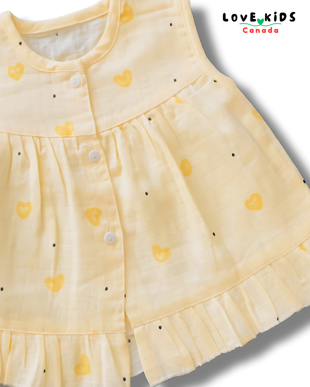 Yellow Hearts Organic Muslin Dress