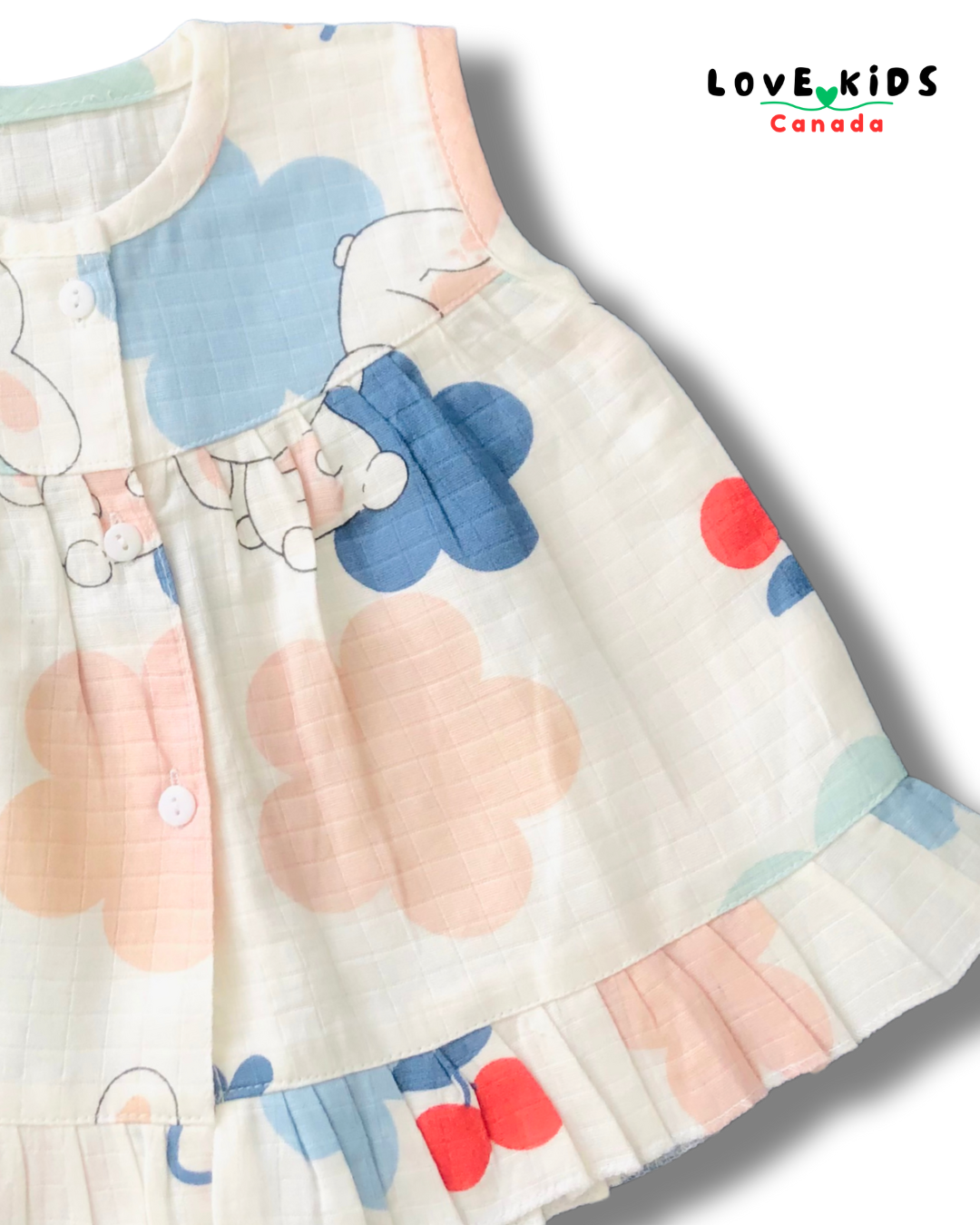 Bunny Blossom Organic Muslin Dress