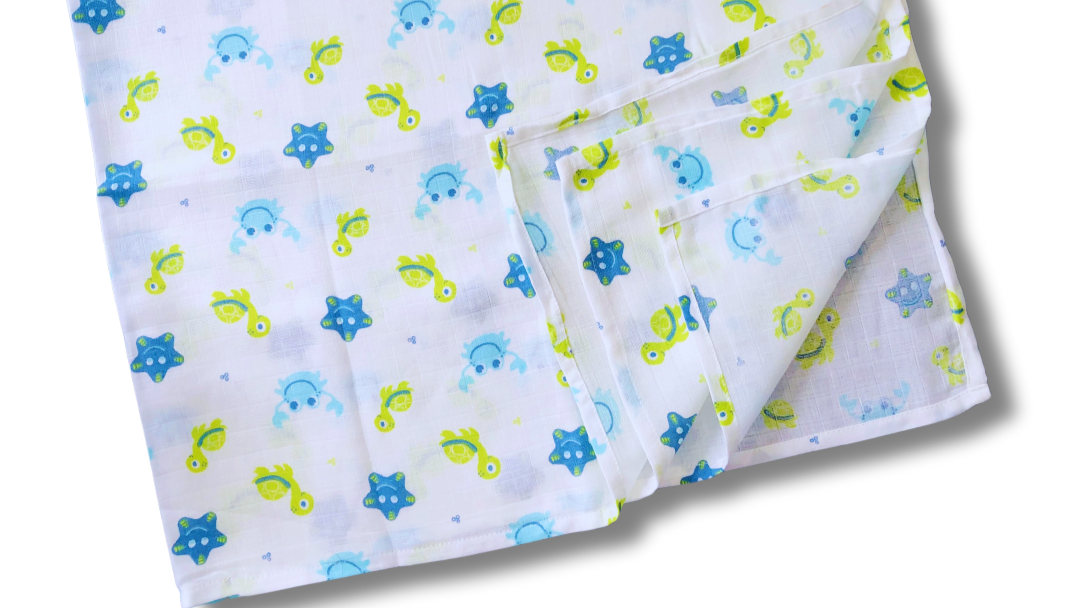 Nature’s Touch Muslin Towel - Happy Tortoise