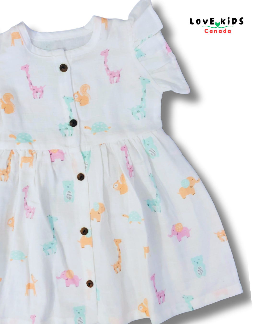 Muslin Front Open Dress - Giraffe & Squirrel