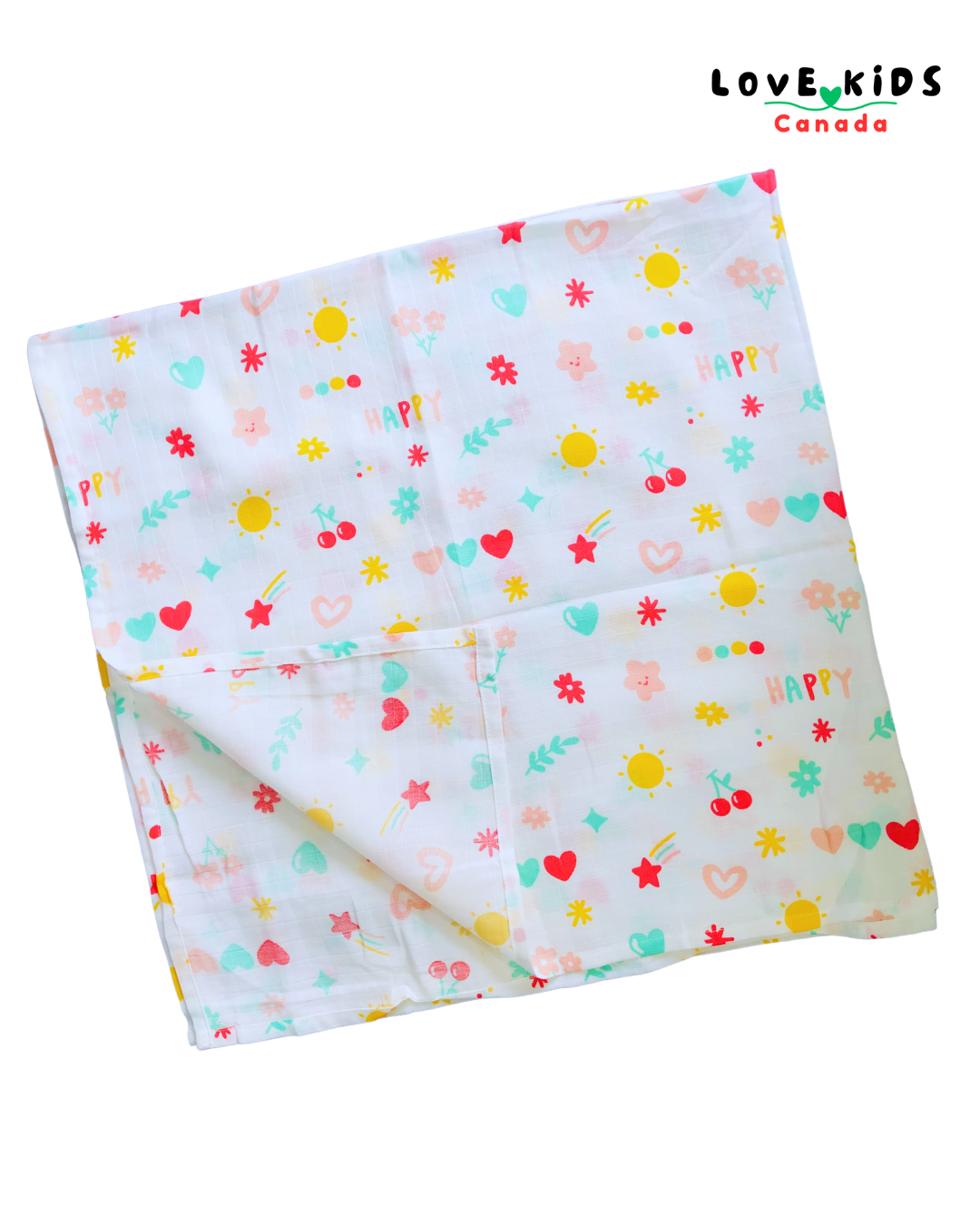 Nature’s Touch Muslin Towel - Hearts