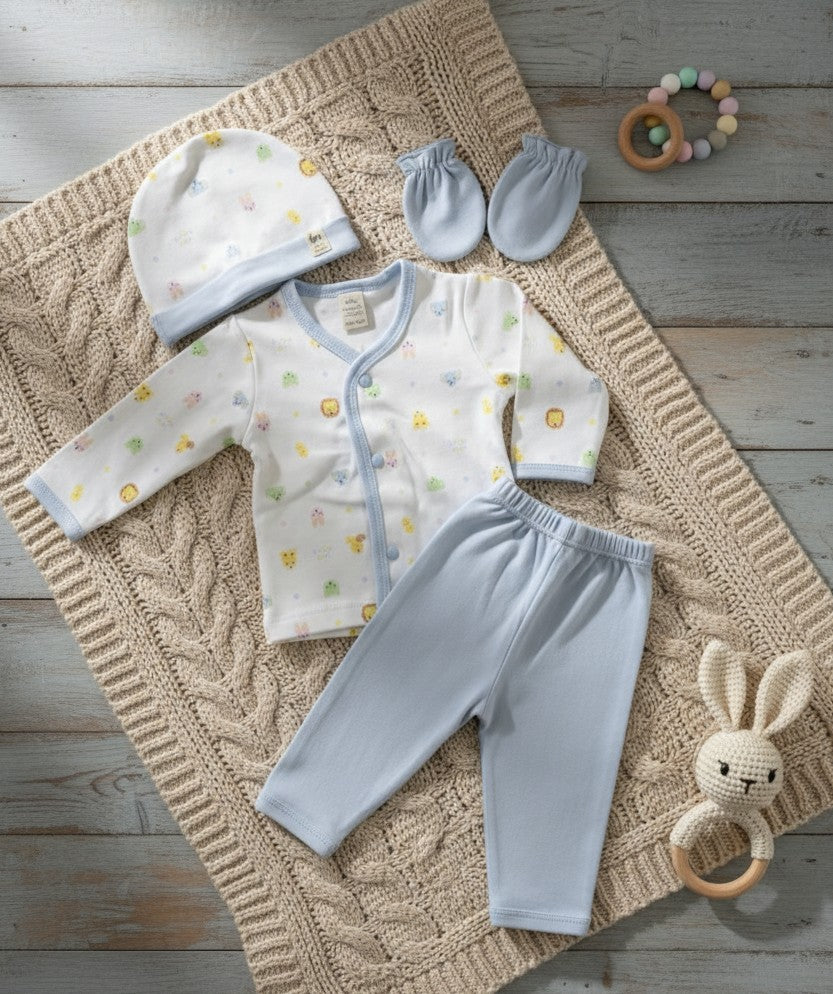 Newborn Baby Gift Set – Cotton Essentials - Light Blue