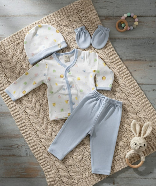 Newborn Baby Gift Set – Cotton Essentials - Light Blue