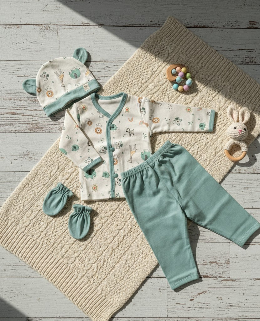 Newborn Baby Gift Set – Cotton Essentials - Animal Love