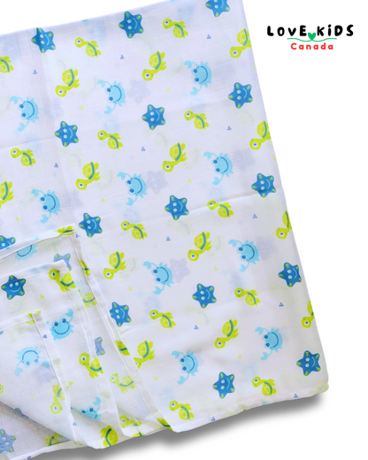 Nature’s Touch Muslin Towel - Happy Tortoise