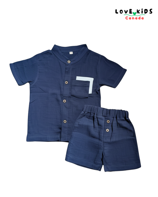 Half sleeve & Shorts Co Ord set - Navy Blue