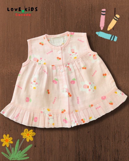 Cherry Sweet Bear Organic Muslin Dress