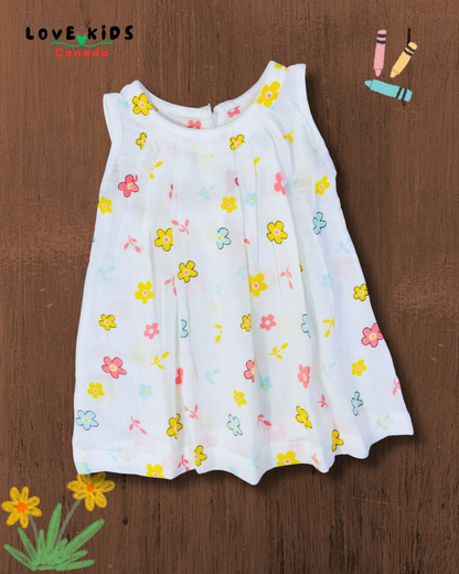 Dress with back zipper - Flowers