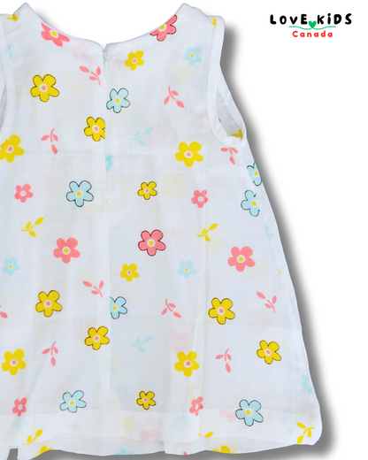 Dress with back zipper - Flowers