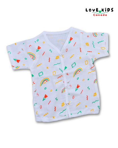 Half sleeve Co ord set - Rainbow
