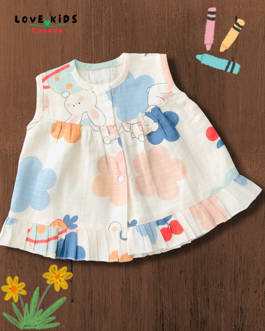 Bunny Blossom Organic Muslin Dress