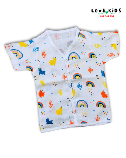 Half sleeve and Pant Co ord set - Alpaca &  Rainbow
