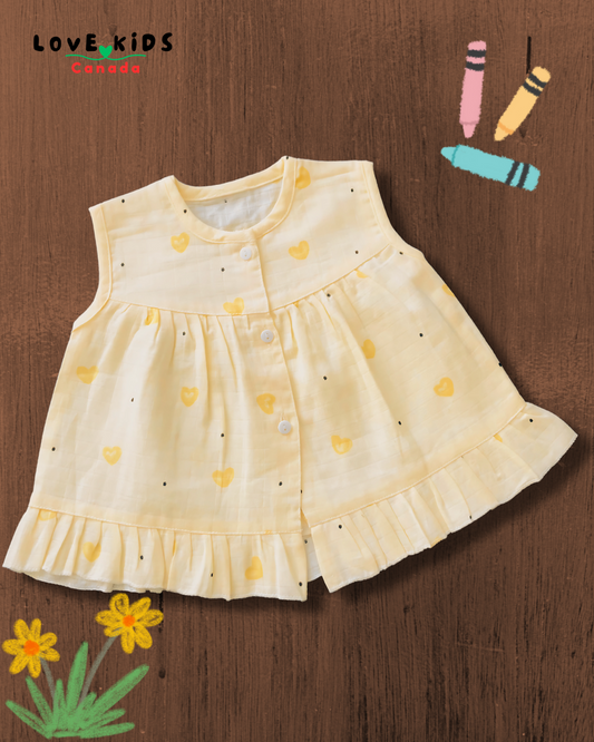 Yellow Hearts Organic Muslin Dress