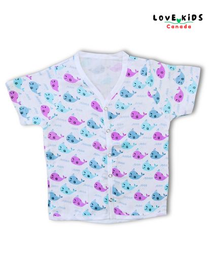 Half sleeve and Pant Co ord set - Whale