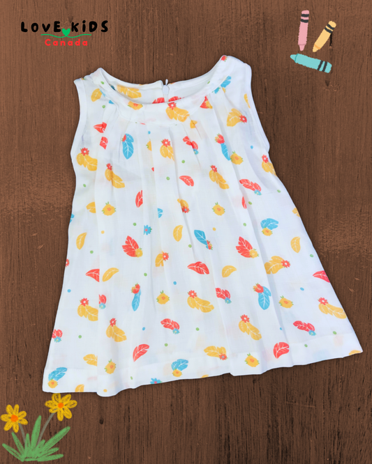 Dress with back zipper - Flower and Leaf