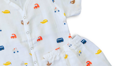 Half Sleeve and Shorts Co ord set - Car & Plane
