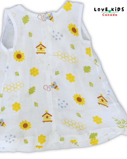 Dress with back zipper - Honeycomb