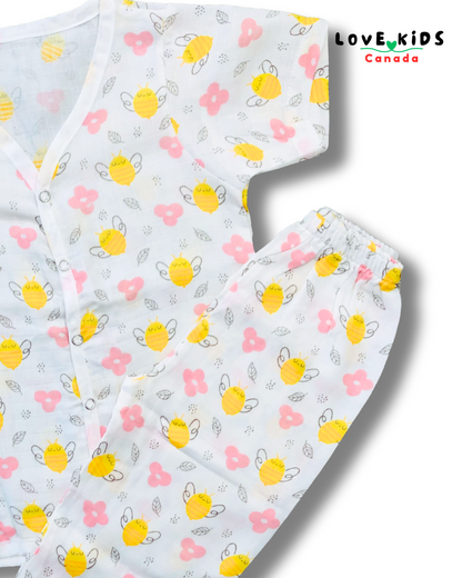 Half sleeve and Pant Co ord set - Flower & Bee