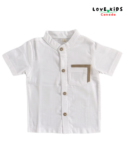 Half sleeve & Shorts Co Ord set - White & Olive