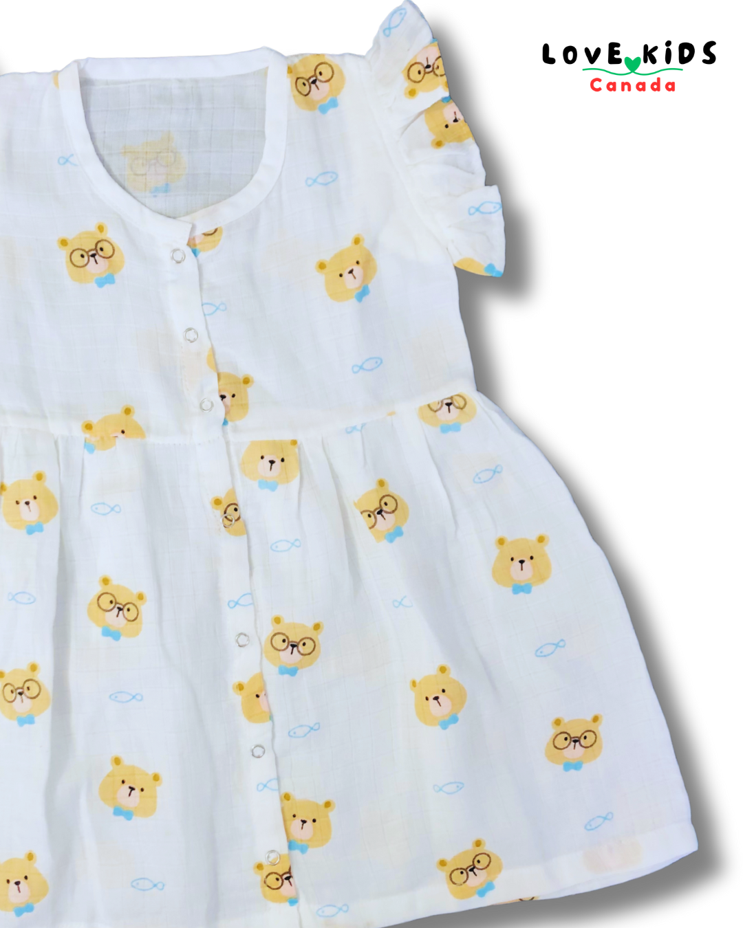 Muslin Front Open Dress - Nerdy Teddy