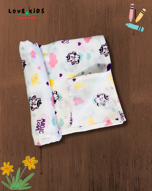 Nature’s Touch Muslin Towel - Unicorn Love