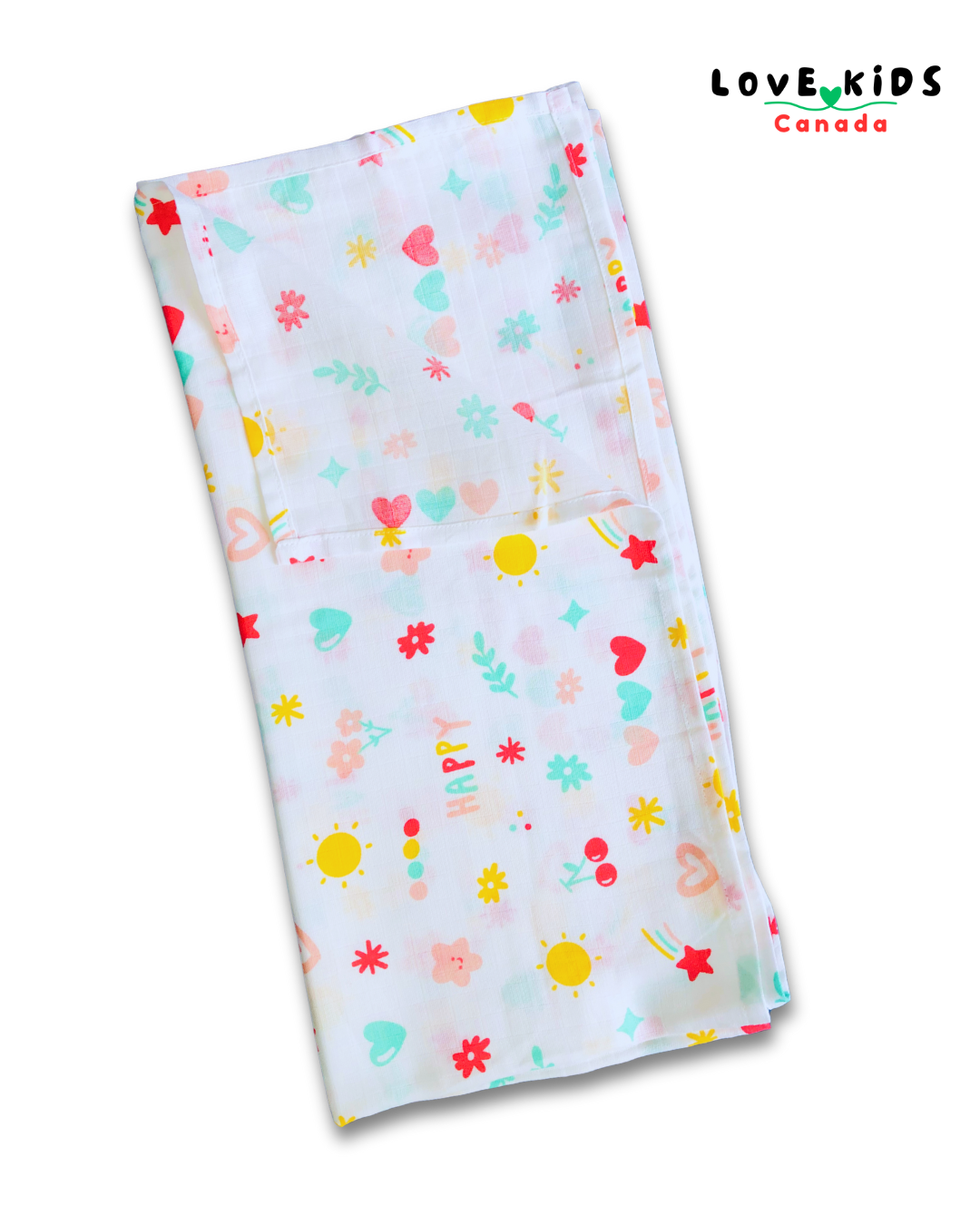 Nature’s Touch Muslin Towel - Hearts