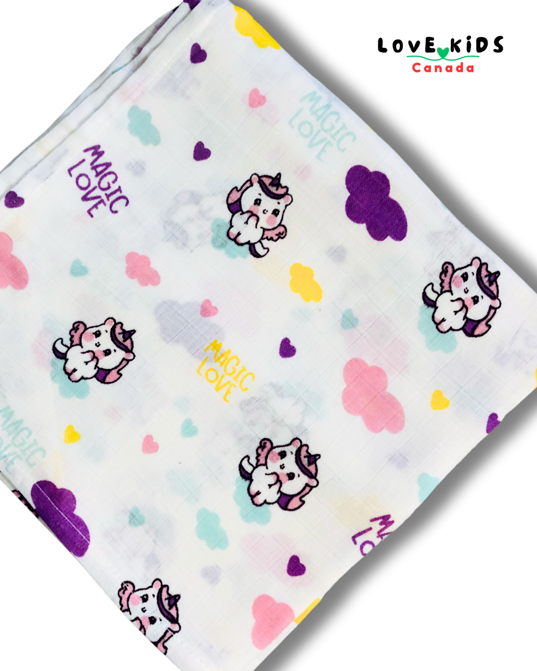 Nature’s Touch Muslin Towel - Unicorn Love