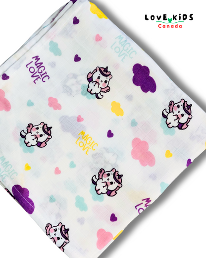 Nature’s Touch Muslin Towel - Unicorn Love
