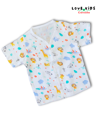 Half Sleeve & Shorts Co ord set - Lion & Giraffe