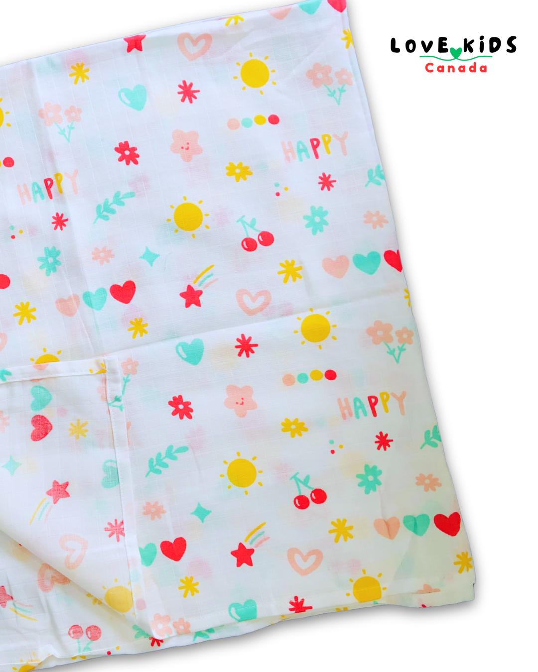 Nature’s Touch Muslin Towel - Hearts