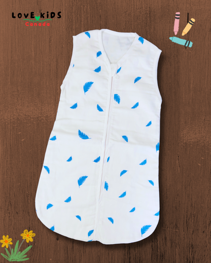 Organic Muslin Sleepsack - Blue Feather
