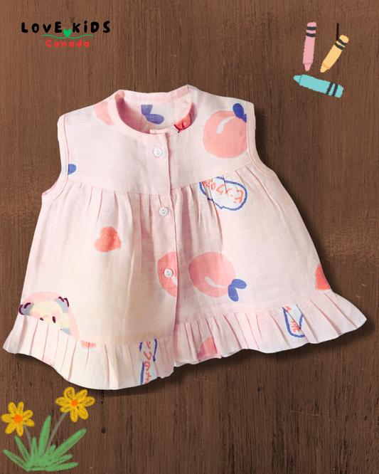 Peach Perfect Organic Muslin Dress -