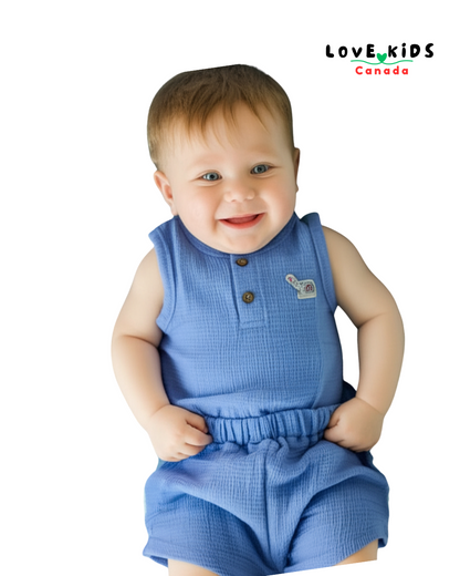 Summer Sleeveless & Shorts Co Ord set - Blue