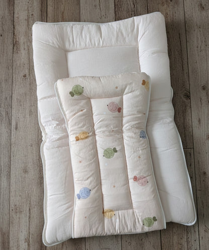 Organic Cotton Baby Carrier - Peach little fishes