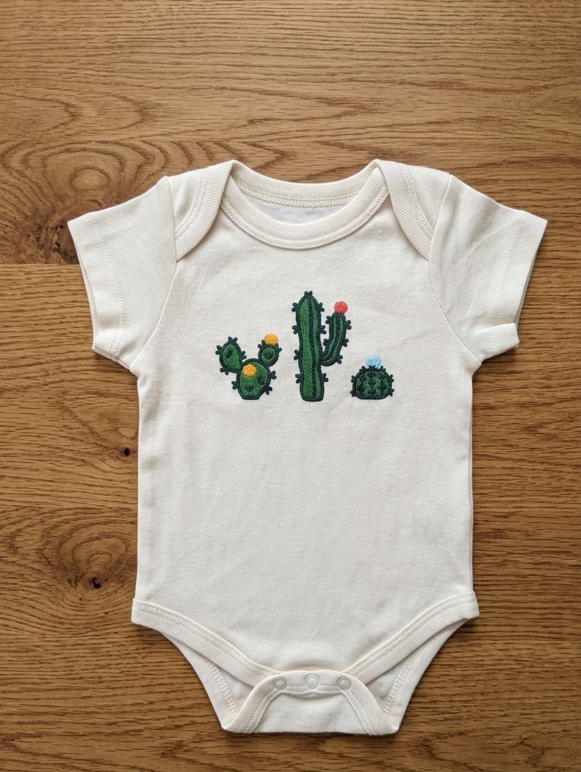 Premium Organic Cotton Bodysuit - Cactus Love